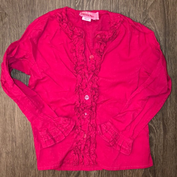 Room Seven Ruffle Front Button Down Blouse - Picture 1 of 1